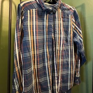 Blue Plaid Favorite Button Down Long Sleeve Shirt